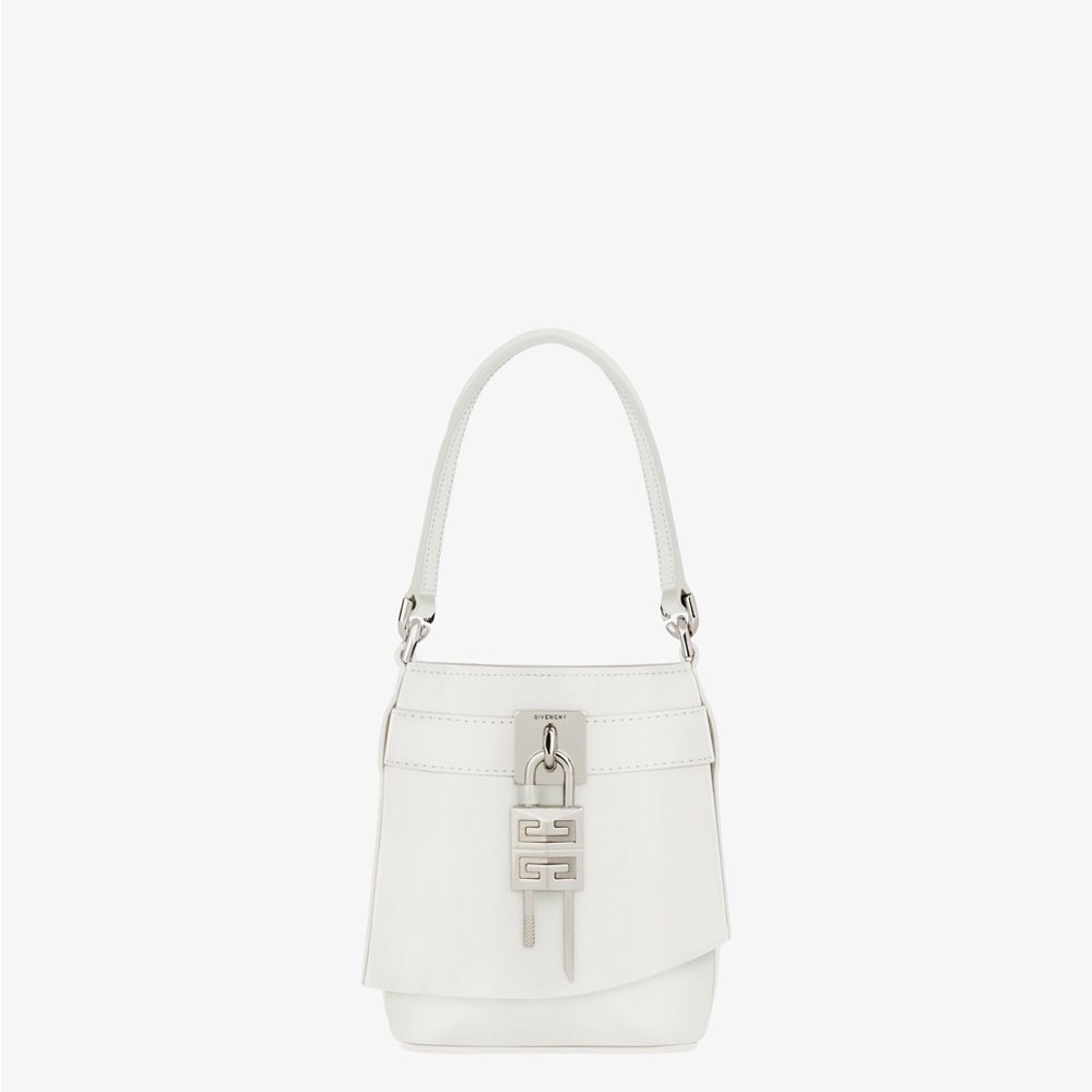 GIVENCHY Micro Shark Lock bucket bag in Box leather Ivory - Picture 13 of 16